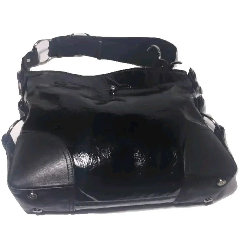 Donald J. Pliner Jett Reflections Hobo Shoulder Bag Black Leather Retail $275